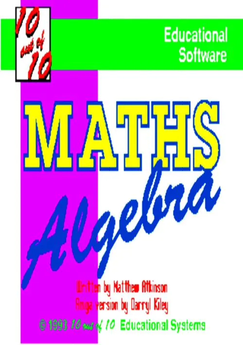 10 Out Of 10 - Maths Algebra_Disk1 ROM download