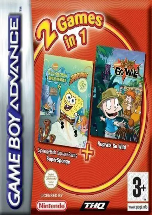 2 In 1 - SpongeBob Squarepants - Supersponge & Rugrats - Go Wild (E) ROM download