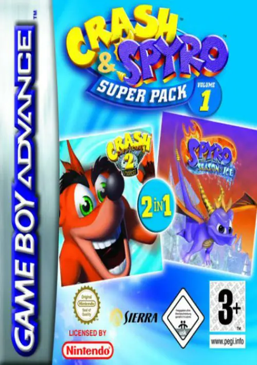 2 In 1 - Spyro - Season Of Ice & Crash Bandicoot 2 - N-Tranced ROM download