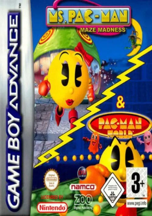 2 In 1 - Ms. Pac-Man - Maze Madness & Pac-Man World ROM download