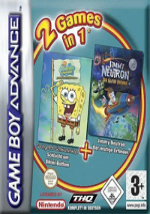 2 In 1 - Spongebob Squarepants Battle For Bikini Bottom & Jimmy Neutron Boy Genius (EU) ROM download