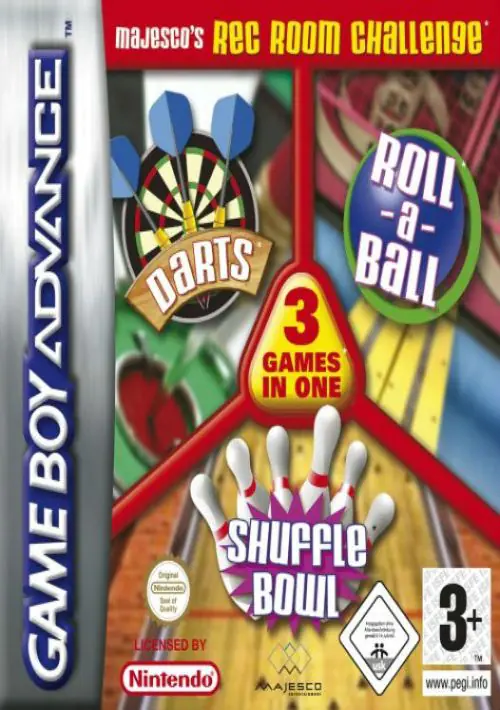 3 In 1 - Darts Roll A Ball Shuffle Bowl GBA ROM download