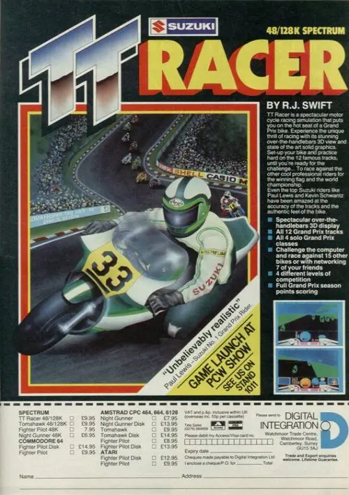 4 Aces - TT Racer (1987)(Digital Integration) ROM download