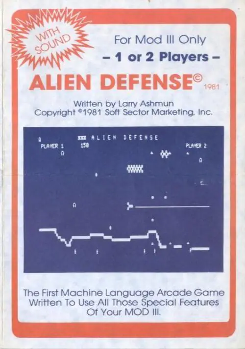 Alien Defense (1981)(Soft Sector Marketing)[CMD] ROM