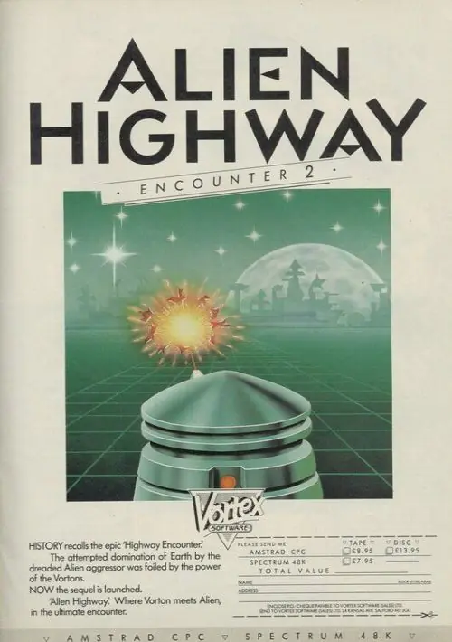 Alien Highway - Encounter 2 (1986)(Vortex Software)[cr SatanSoft] ROM download