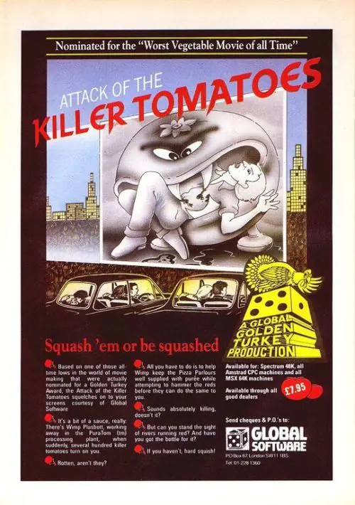 Attack Of The Killer Tomatoes (UK) (1986) [a1].dsk ROM download