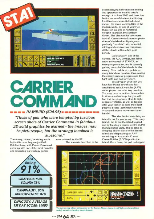 Carrier Command (Europe) (En,Fr,De) ROM download