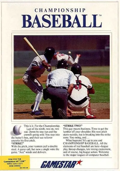 Championship Baseball (1987)(Activision)[!] ROM download