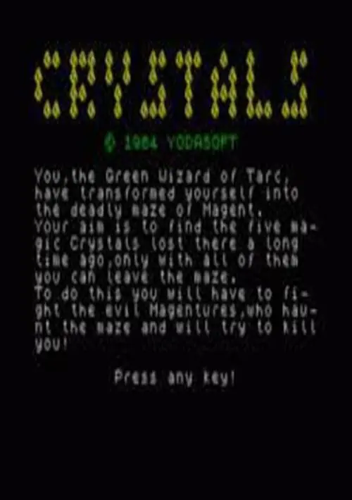 Crystals (1984)(Yodasoft) ROM download