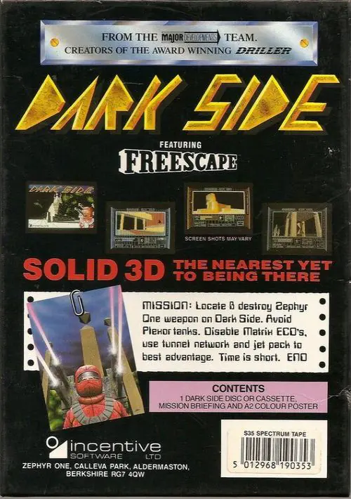 Dark Side (1988)(Incentive Software) ROM download