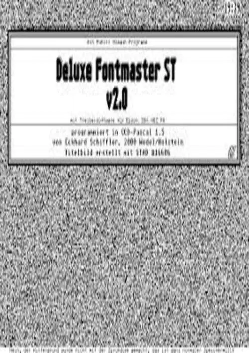 Deluxe Fontmaster ST v2.0 (1987)(Schiffler, Eckhard)(PD)[a] ROM download