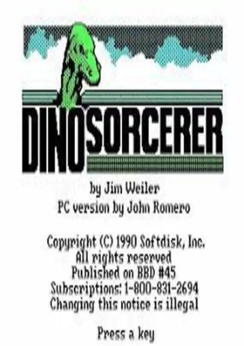 Dino Sourcerer (1993) (Softdisk Inc.) ROM download