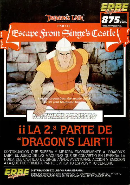 Dragon's Lair II - Escape From Singe's Castle (1987)(Erbe Software)(Side A)[re-release] ROM download