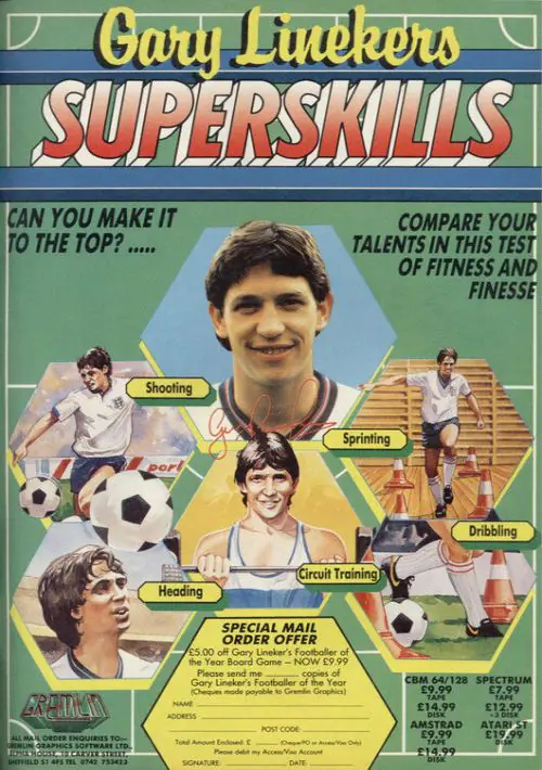 Gary Lineker's Super Skills (1988)(Gremlin Graphics Software)[48-128K] ROM download