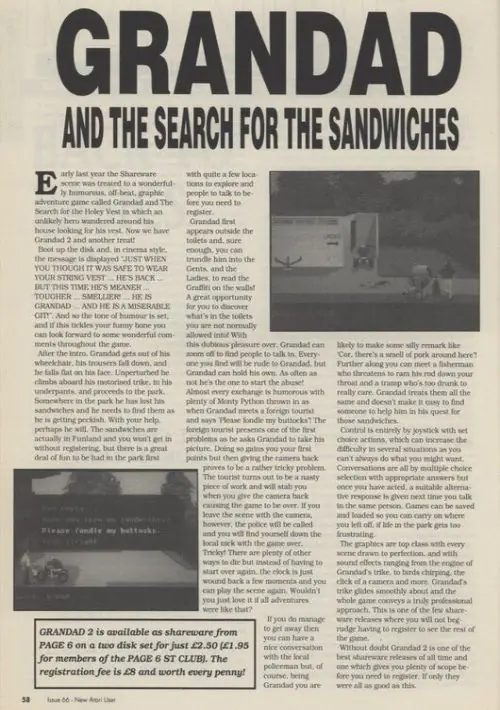 Grandad 2 - In Search of Sandwiches v1.0 (1993-07)(Grandadsoft - Caledonia PDL)(SW)(Disk 1 of 2) ROM download