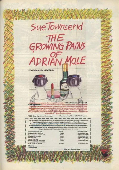 Growing Pains Of Adrian Mole, The (1987)(Virgin Games)[a] ROM download