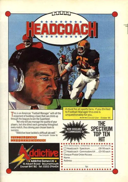 Head Coach (1986)(Addictive Games)[a] ROM download