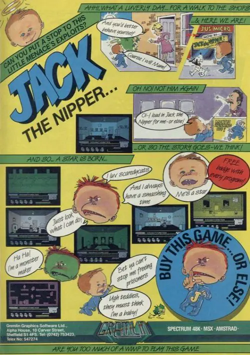 Jack The Nipper (1986)(Gremlin Graphics Software) ROM download