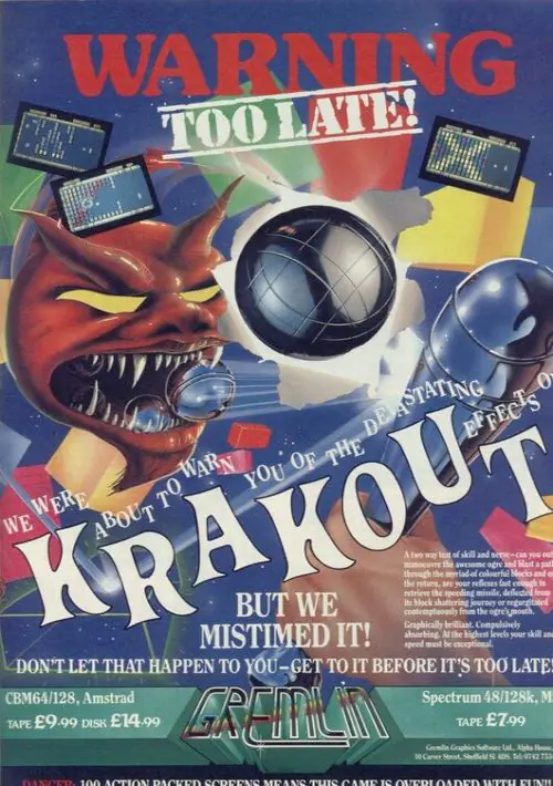 Krakout (1987)(Gremlin Graphics Software) ROM download