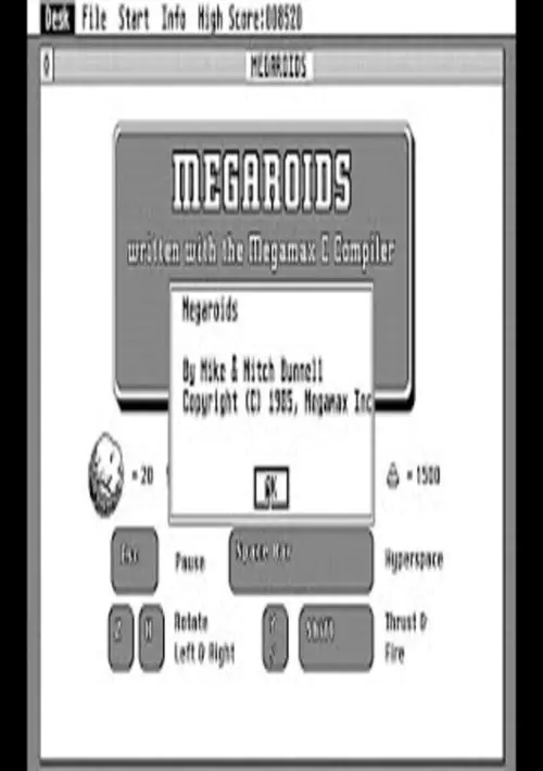 Megaroids (1985)(Bunnell, Mike and Mitch)(FW)[a] ROM