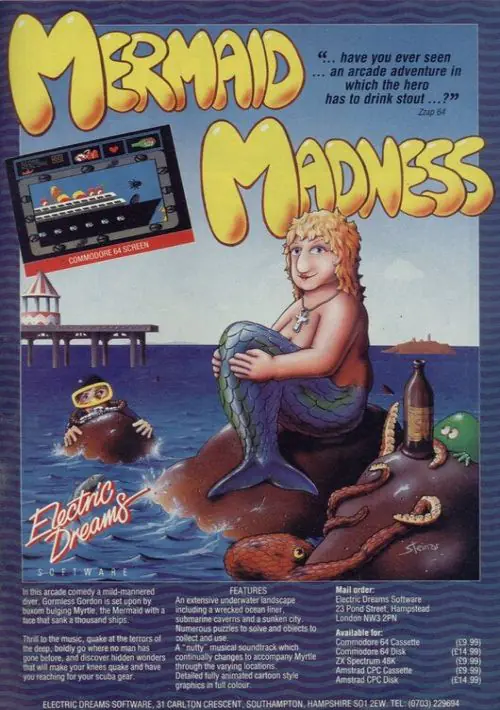 Mermaid Madness (1986)(Electric Dreams Software)[a] ROM download