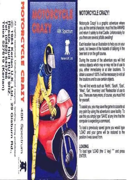 Motorcycle Crazy (1984)(Kerian UK) ROM download