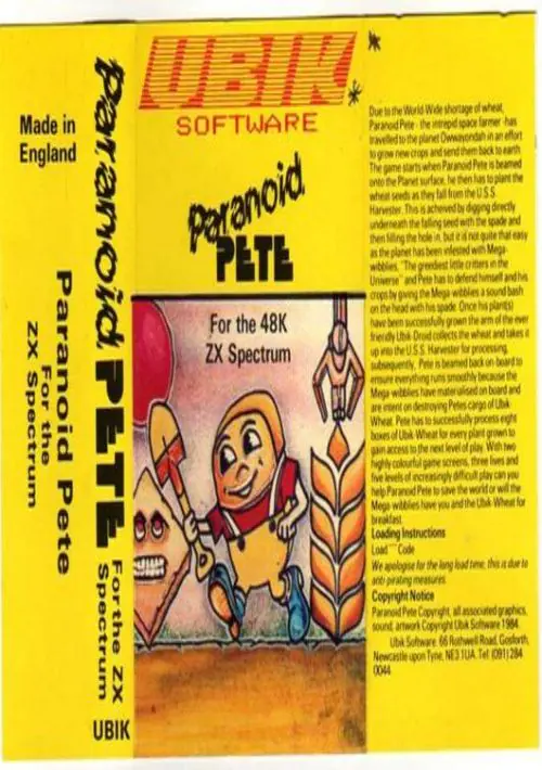 Paranoid Pete (1984)(Ubik Software) ROM download