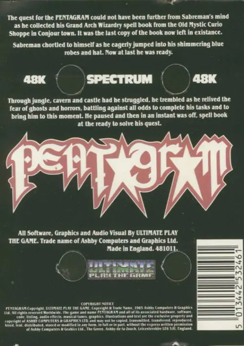 Pentagram (1986)(Ultimate) ROM download