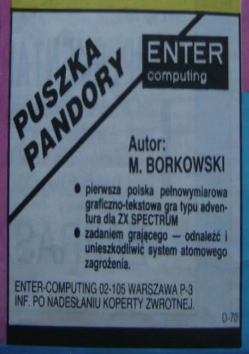 Puszka Pandory (1986)(Marcin Borkowski)(pl) ROM download