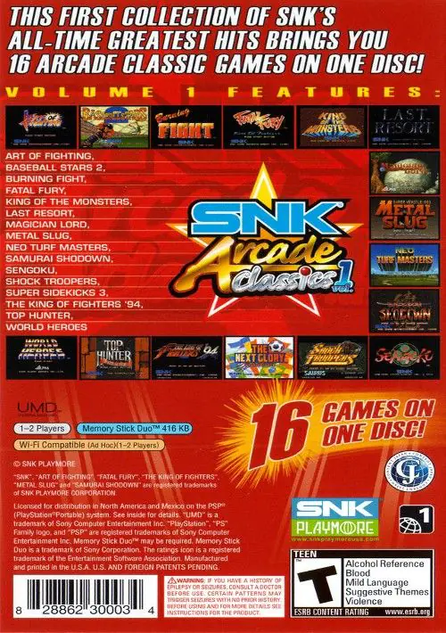SNK Arcade Classics Vol.1 ROM download