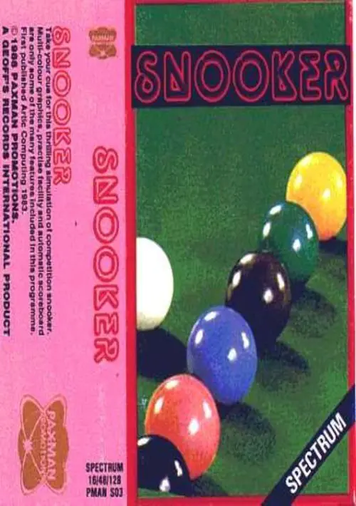 Snooker (1983)(G.R. Bonfield)[16K] ROM download