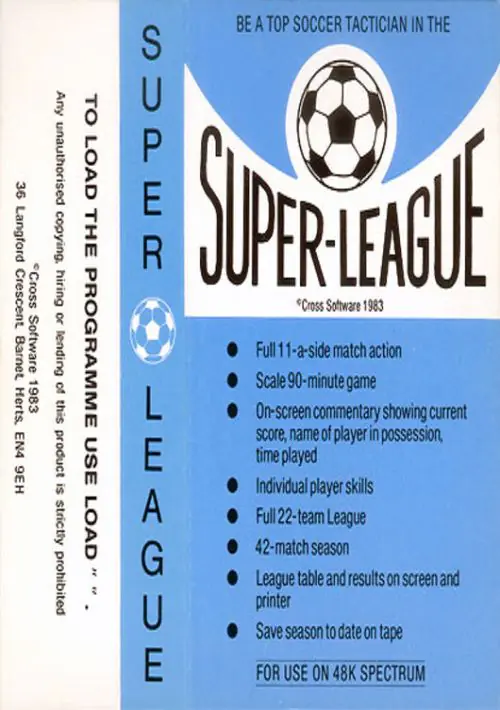 Super League (1983)(Cross Software) ROM download