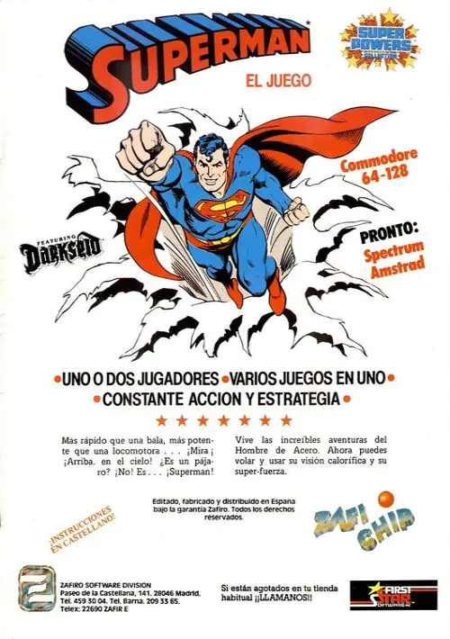 Superman - El Juego (1986)(Zafiro Software Division)[aka Superman - The Game] ROM download