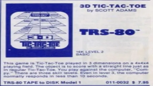3-D Tic-Tac-Toe (1978)(W. Prady)[BAS]