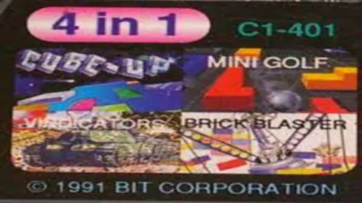 4-in-1 (Mini Golf, Cube-Up, Brick Blaster, and Vindicators) (Bit Corp) (1991)