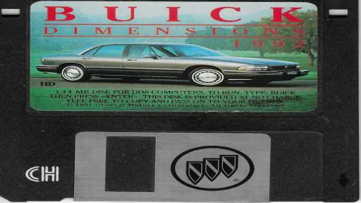 Buick Dimensions 1992 - DOS 3.5-Inch Version