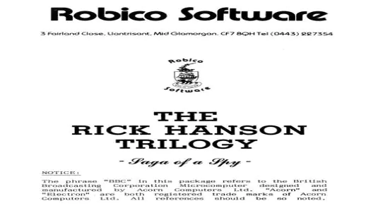 Rick Hanson Trilogy, The - Saga Of A Spy (1986)(Robico)[a][bootfile]