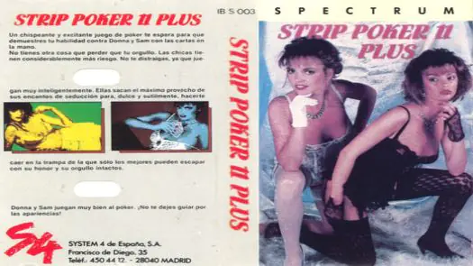 Strip Poker II Plus (1989)(System 4)[re-release][aka Strip Poker II+]