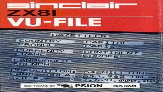 VU-File (1981)(Psion Software - Sinclair Research)[a2][16K]