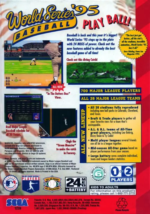 World Series Baseball 95 ROM